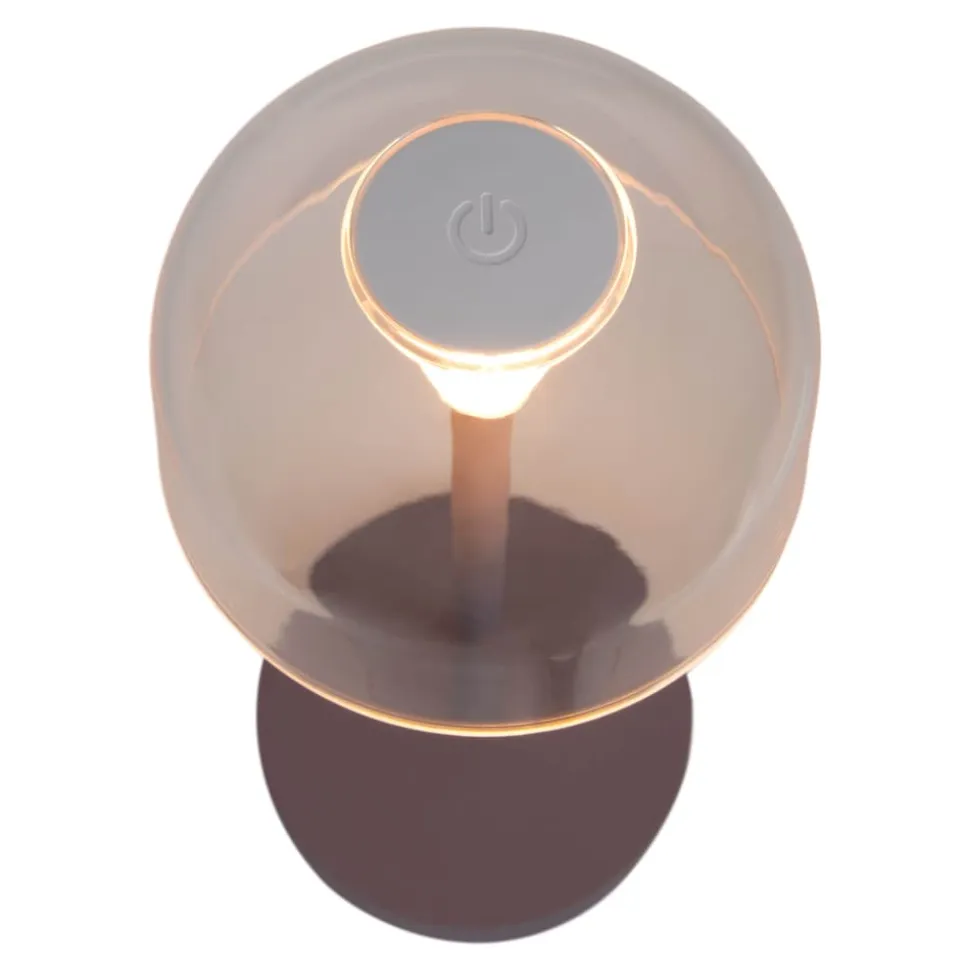 Näve 2er-Set Akku-/Tischleuchte "GOMBA" H: 18,5cm brombeere