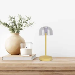 Näve 2er-Set Akku-/Tischleuchte "GOMBA" H: 18,5cm gelb