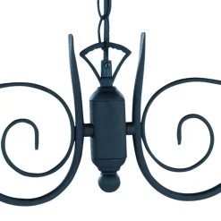 Reality Trio Ardennes Pendelleuchte im Landhausstil, Alabaster, rostfarben