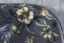 riess-ambiente Bank PRÊT-À-PORTER - grau Samt florales Muster und goldene Fußkappen