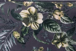 riess-ambiente Bank PRÊT-À-PORTER - grau Samt florales Muster und goldene Fußkappen