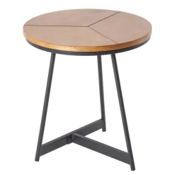 riess-ambiente Beistelltisch OAK ELEGANCE - 45cm Eiche-Design schwarzes Metallgestell rund
