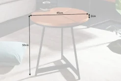 riess-ambiente Beistelltisch OAK ELEGANCE - 45cm Eiche-Design schwarzes Metallgestell rund