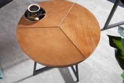 riess-ambiente Beistelltisch OAK ELEGANCE - 45cm Eiche-Design schwarzes Metallgestell rund