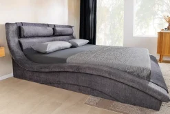 riess-ambiente Bett SWING 180x200cm grau Samt mit Stauraum geschwungenes Rahmenbett