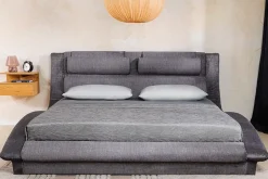 riess-ambiente Bett SWING 180x200cm grau Samt mit Stauraum geschwungenes Rahmenbett