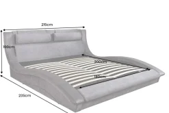 riess-ambiente Bett SWING 180x200cm grau Samt mit Stauraum geschwungenes Rahmenbett