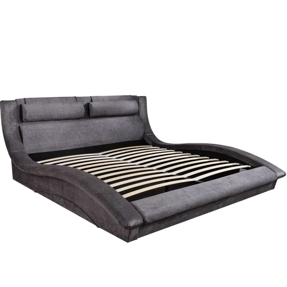riess-ambiente Bett SWING 180x200cm grau Samt mit Stauraum geschwungenes Rahmenbett
