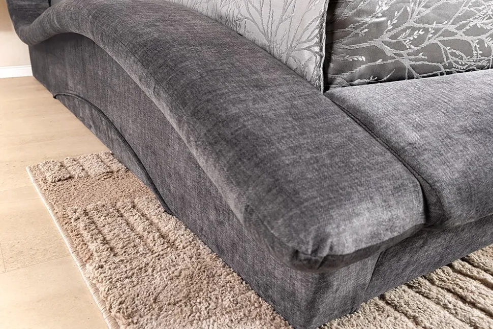 riess-ambiente Bett SWING 180x200cm grau Samt mit Stauraum geschwungenes Rahmenbett