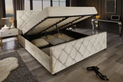 riess-ambiente Boxbett ELYSIUM 180x200cm champagner beige Samt mit Stauraum