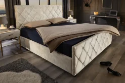 riess-ambiente Boxbett ELYSIUM 180x200cm champagner beige Samt mit Stauraum
