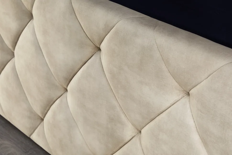 riess-ambiente Boxbett ELYSIUM 180x200cm champagner beige Samt mit Stauraum