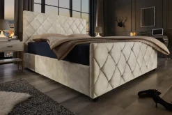 riess-ambiente Boxbett ELYSIUM 180x200cm champagner beige Samt mit Stauraum