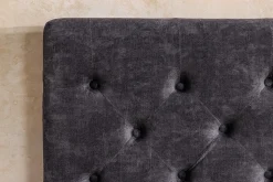 riess-ambiente Boxbett PARIS 180x200cm grau Samt mit Stauraum inkl. Matratze und Topper