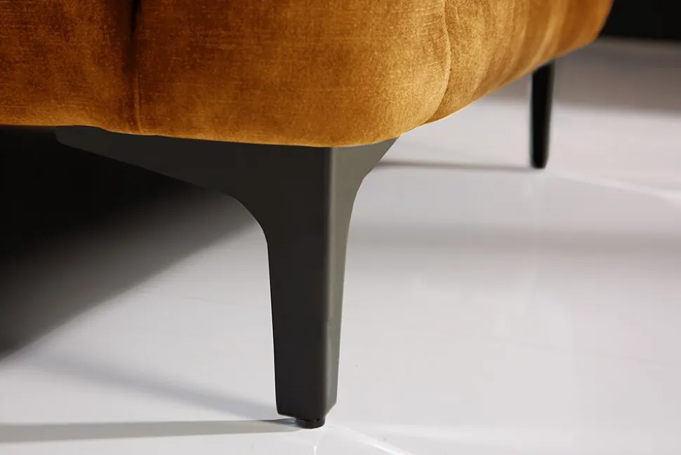 riess-ambiente Chesterfield Sofa MODERN BAROCK 235cm senfgelb Samt 3-Sitzer Couch Federkern
