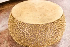 riess-ambiente Couchtisch ABSTRACT LEAF - Runder Couchtisch 75cm gold Metall filigrane Handarbeit Vintage Design
