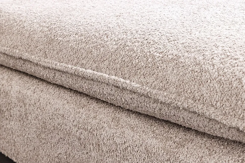 riess-ambiente Hocker HEAVEN - groß 100cm champagner beige Bouclé Polsterhocker Federkern pflegeleicht