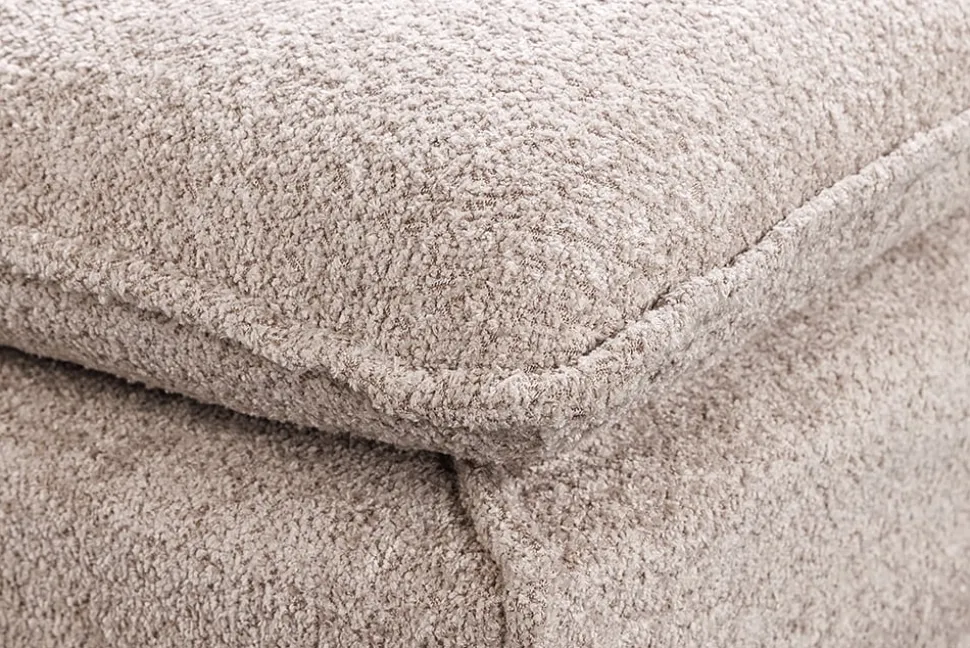 riess-ambiente Hocker HEAVEN - groß 100cm champagner beige Bouclé Polsterhocker Federkern pflegeleicht
