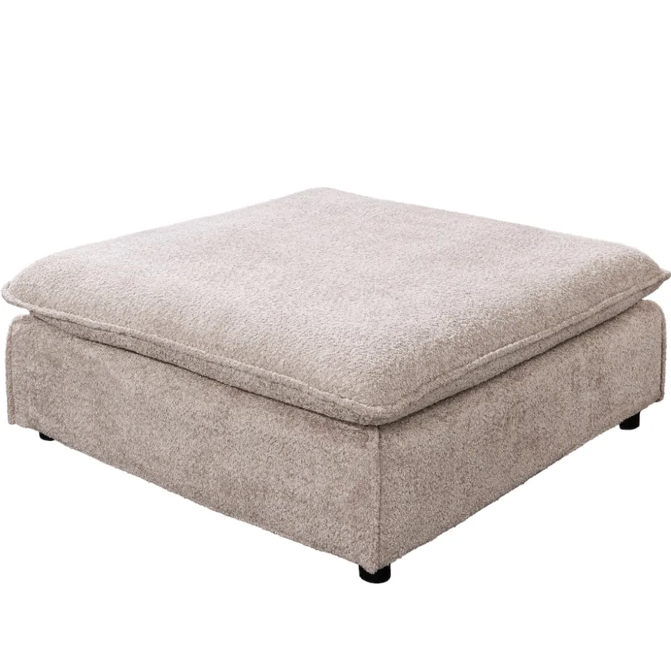 riess-ambiente Hocker HEAVEN - groß 100cm champagner beige Bouclé Polsterhocker Federkern pflegeleicht