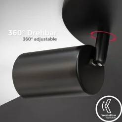 Spotleuchte, schwarz, 3xGU10/max. 5W exkl.