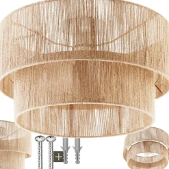 tectake® Deckenleuchte , Boho-Stil, Stahlgestell, 45 x 25 cm
