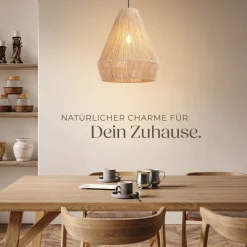 tectake® Pendelleuchte, Boho-Stil, Wickeltechnik, 40 W, Stahlgestell, 40,5 x 47 cm