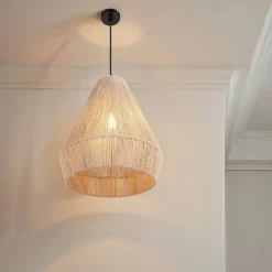 tectake® Pendelleuchte, Boho-Stil, Wickeltechnik, 40 W, Stahlgestell, 40,5 x 47 cm
