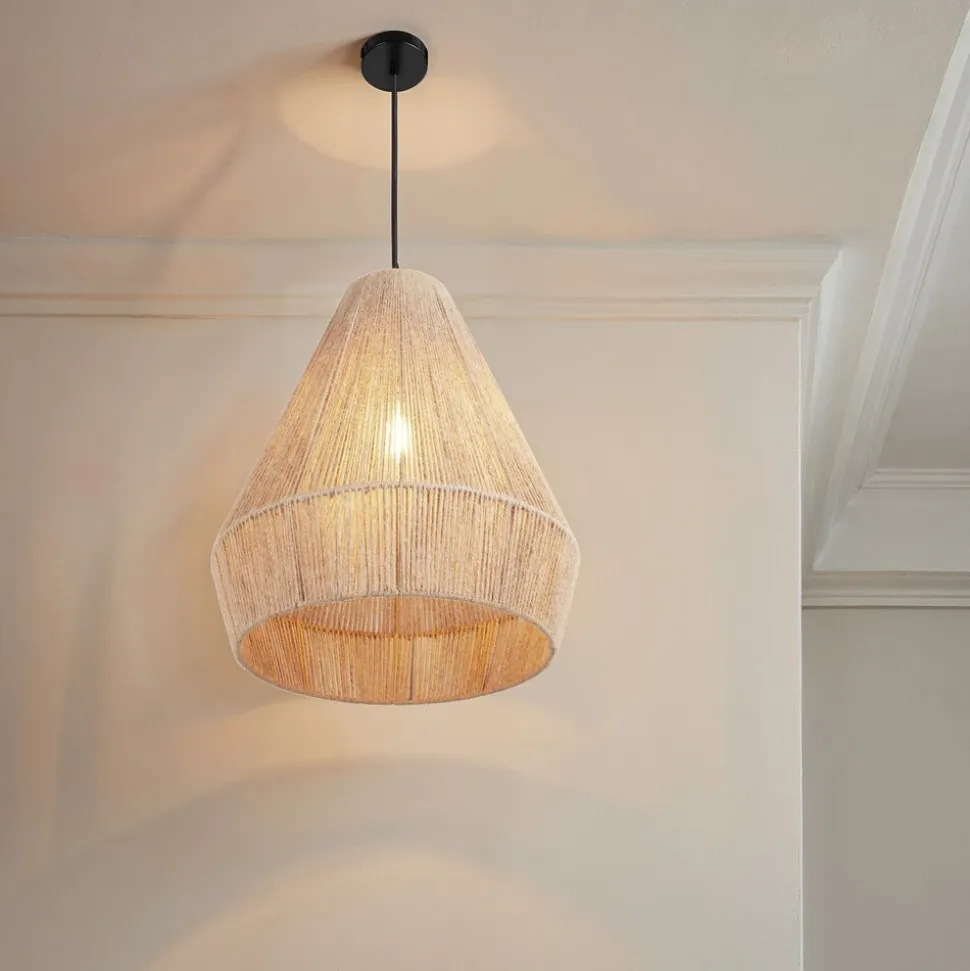 tectake® Pendelleuchte, Boho-Stil, Wickeltechnik, 40 W, Stahlgestell, 40,5 x 47 cm