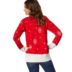 tectake® Weihnachtspullover Rudi Rentier für Frauen