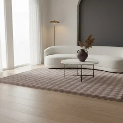 Teppich Hochflor Waschbar NAUDERS in Beige, einfarbig, 80 x 150 cm