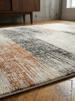 Teppich TIBER-Orte, geometrisch-abstrakt, Terrakotta, 200 x 290 cm