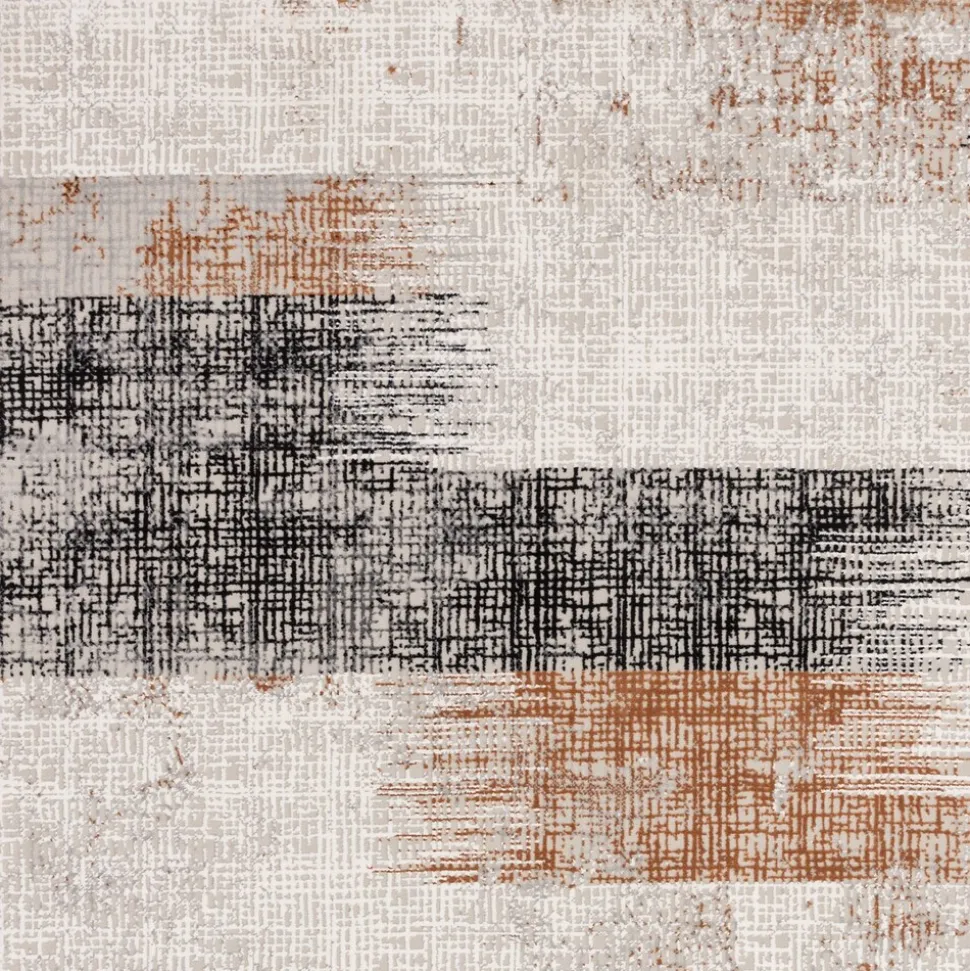 Teppich TIBER-Orte, geometrisch-abstrakt, Terrakotta, 200 x 290 cm