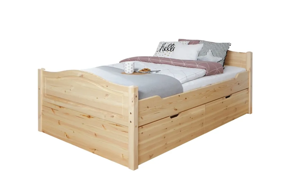 TiCAA Doppelbett "Leni" 140x200 mit 2er Schubkästen