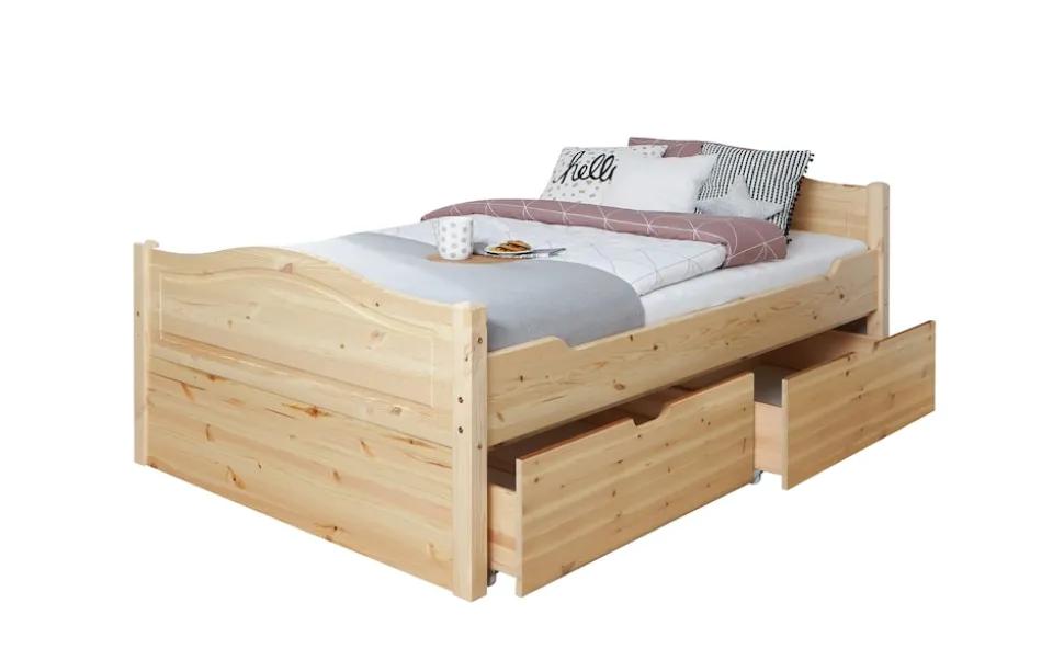 TiCAA Doppelbett "Leni" 140x200 mit 2er Schubkästen