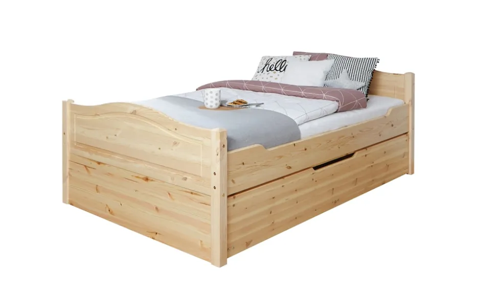 TiCAA Doppelbett "Leni" 140x200 mit Zusatzbett