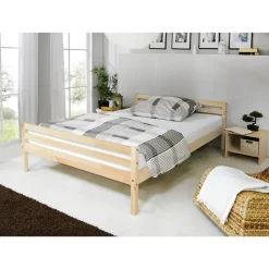 TiCAA Einzelbett Doppelbett Nadine 140x200 Kiefer