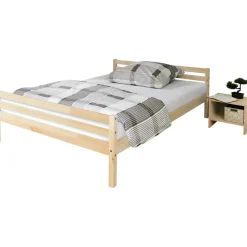 TiCAA Einzelbett Doppelbett Nadine 140x200 Kiefer