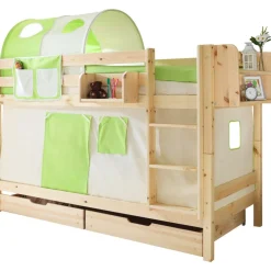 TiCAA Etagenbett "Marcel" Kiefer Natur Classic