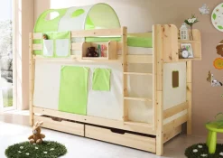 TiCAA Etagenbett "Marcel" Kiefer Natur Classic