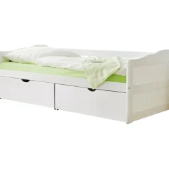 TiCAA Sofabett Funktionsbett Gästebett Melanie Kiefer Weiß inkl. Matratze und Rollrost