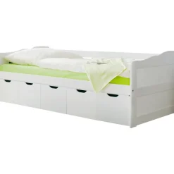 TiCAA Sofabett Maria Massivholz Weiß