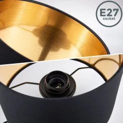 Tischleuchte, schwarz-gold, 1xE27/40W max. exkl.