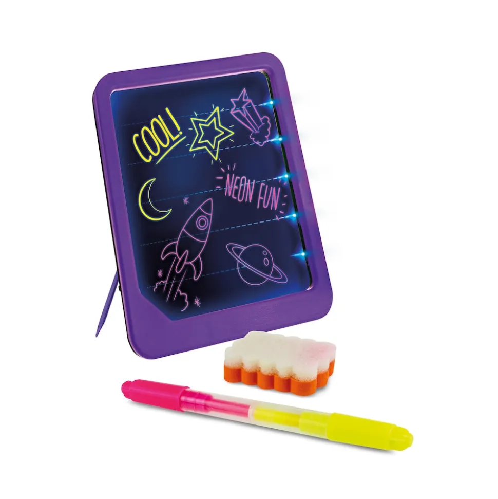 Toi-Toys 48059A - Neon beleuchtete Schreibtafel (mit Marker und Schwamm) Tafel schreiben malen zeichnen writing board