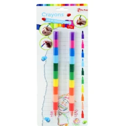 Toi-Toys - Wachsmalstifte 10in1 - mit je 10 Farben (stapelbar) Malstifte Buntstifte
