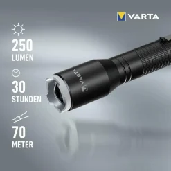 VARTA Aluminium Light F20 Pro Taschenlampe (stoßfest, LED, 2 x Longlife Power AA) (Produkt aktuell ausverkauft)