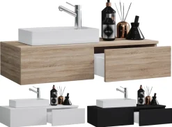 VCM 2-tlg Set | Waschplatz für Gäste WC | Gästebad | Waschtisch Toilette | Badmöbel Badezimmer Set - Gudas