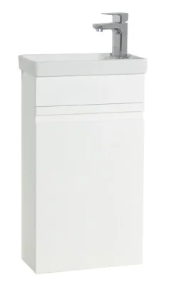 VCM 2-tlg Set | Waschplatz für Gäste WC | Gästebad | Waschtisch Toilette | grifflose Drehtüre | Badmöbel Badezimmer Set – Silora M hängend