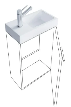 VCM 2-tlg Set | Waschplatz für Gäste WC | Gästebad Toilette | Waschtisch | Badmöbel Badezimmer Set – Slito-BL