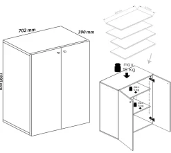 VCM XL Holz Großer Schuhschrank Schuhregal Groß Stiefel Dielenmöbel Lona 3 Fächer