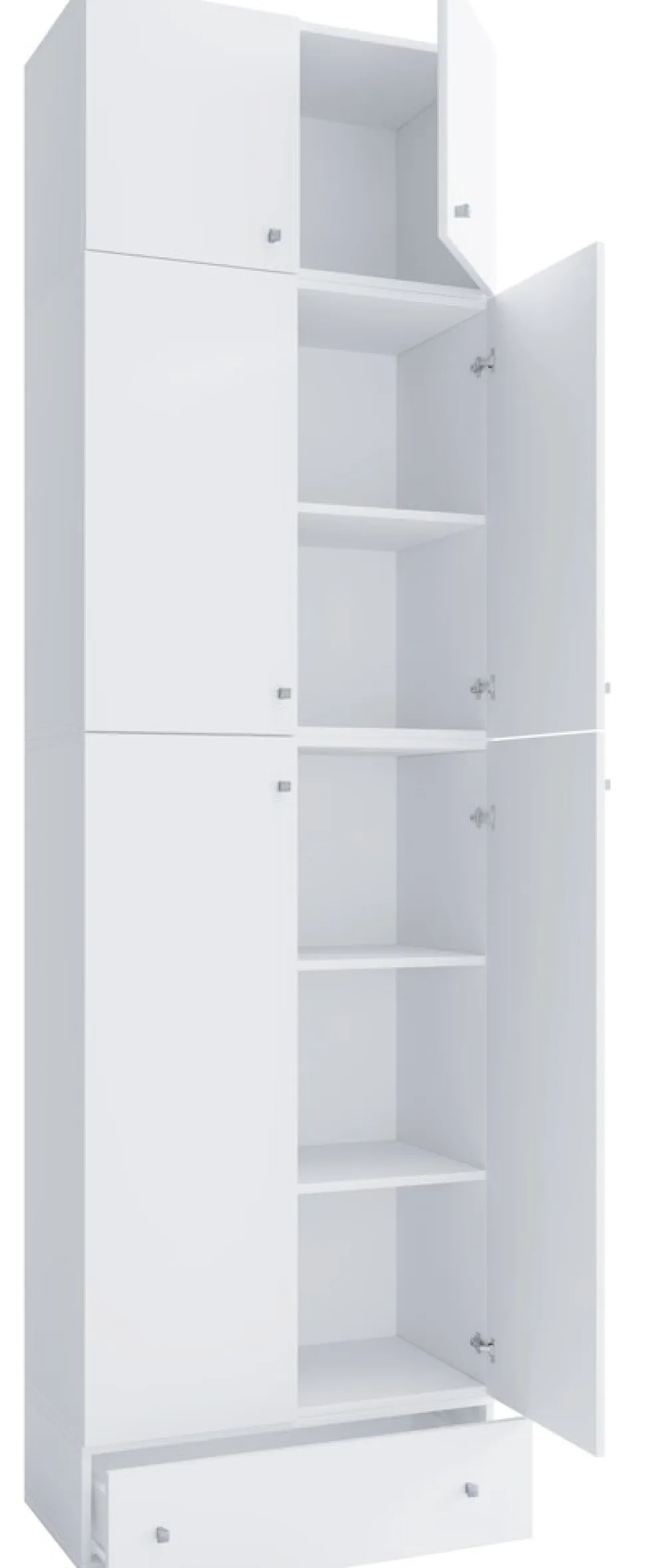VCM XXL Büroschrank mit 5 Fächern mit Aufsatz und Schublade | moderner Aktenschrank mit Drehtüren | Maße ca. H. 240 x B. 70 x T. 39 cm – Lona 5-Fach